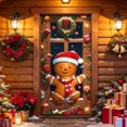 thumbnail image 7 of Christmas Door Tapestry Xmas Front Door Hanging Decor Holiday Party Cloth Door Curtain Christmas Door Cover for Home Bedroom Wdoor Holiday Decoration, 7 of 7
