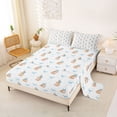 thumbnail image 2 of Erosebridal Teens Kids Cute Animal Rabbit Bed Sheets 4pcs,Girls Blue Bow Tie King Sheets, 2 of 5