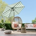 thumbnail image 2 of Best Choice Products 10ft Outdoor Steel Market Patio Umbrella w/ Crank, Tilt Push Button, 6 Ribs - Striped Green, 2 of 7