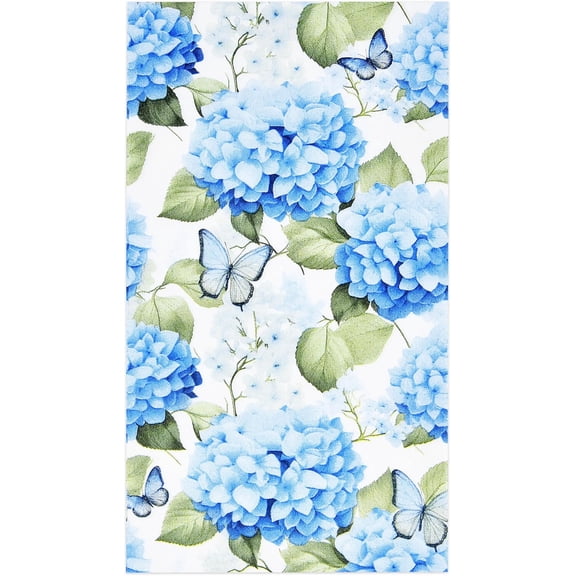 Gift Boutique Blue Hydrangea Guest Napkins, 100 Count Floral Disposable 3-Ply Paper Napkins, Butterfly Garden Party, Wedding, Baby Shower, Bathroom Hand Towels