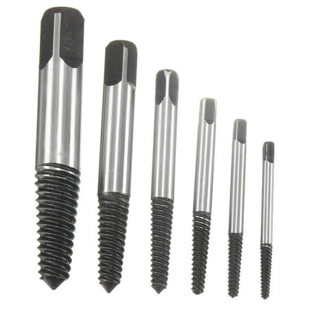- M.way 6pcs Steel Broken Bolt Damage Screw Remover Extractor Drill Bits Easy Out Stud Reverse