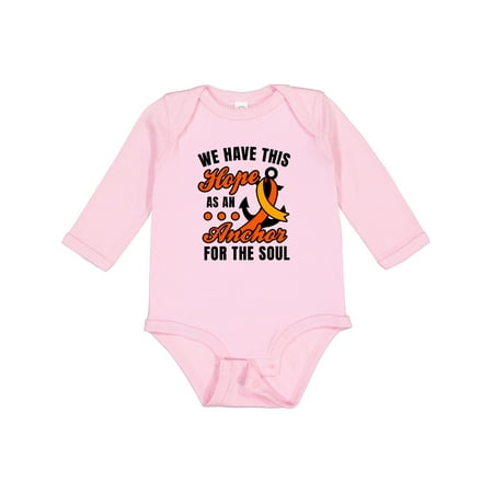 

Inktastic Leukemia Awareness We Have This Hope Anchor for the Soul Gift Baby Boy or Baby Girl Long Sleeve Bodysuit