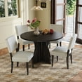 thumbnail image 2 of Harper & Bright Designs 5 Pieces Round Dining Table Set for 4, Retro Kitchen Table and Chairs Set of 4 with Designed Base, Wood Dining Table with 4 Upholstered Chairs for Small Space, Espresso, 2 of 16