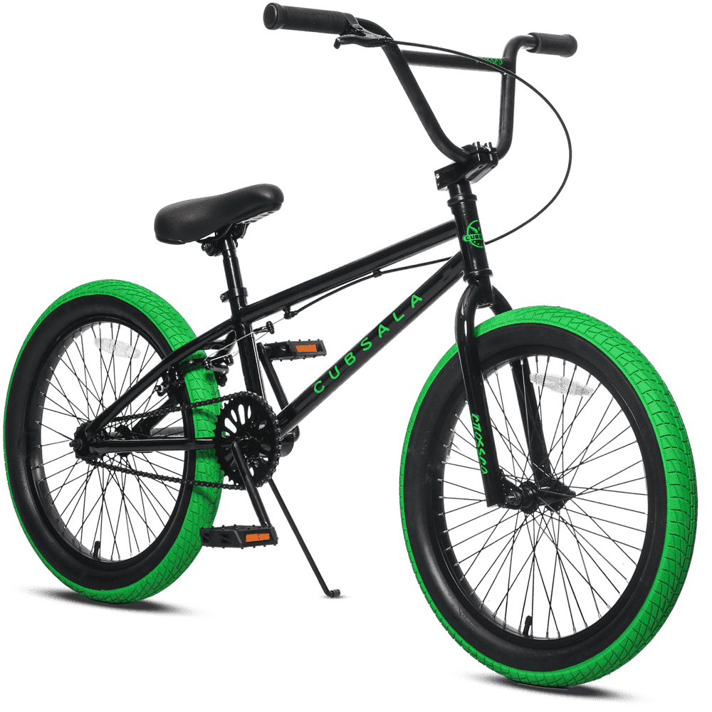 Cubsala Crossea 20 in Freestyle BMX Kids Bike for Age 6-14 Years Old Boys Girls , Black & Green