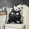 thumbnail image 2 of nygtbtfer Outdoor Throw Pillow Cover Abstract Sketch Art Cat Animal Waterproof Cushion  Pack Geometric Flower on White Pillow Cases Home Decoration for Patio Garden Couch Sofa, 2 of 5