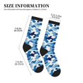 thumbnail image 3 of Mens Crew Socks Womens Blue Camouflage Workout Training Athletic Socks, 3 of 7