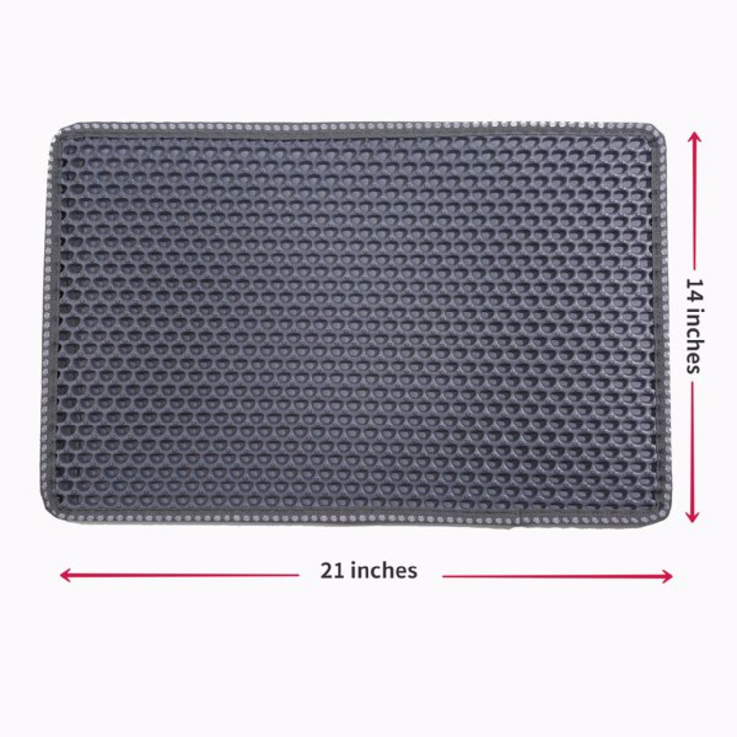 Cat Litter Mat Kitty Litter Trapping Mat Double Layer Mats with MiLi Shape Scratching design Urine Waterproof Easy Clean Scatter Control 21" x 14" Grey