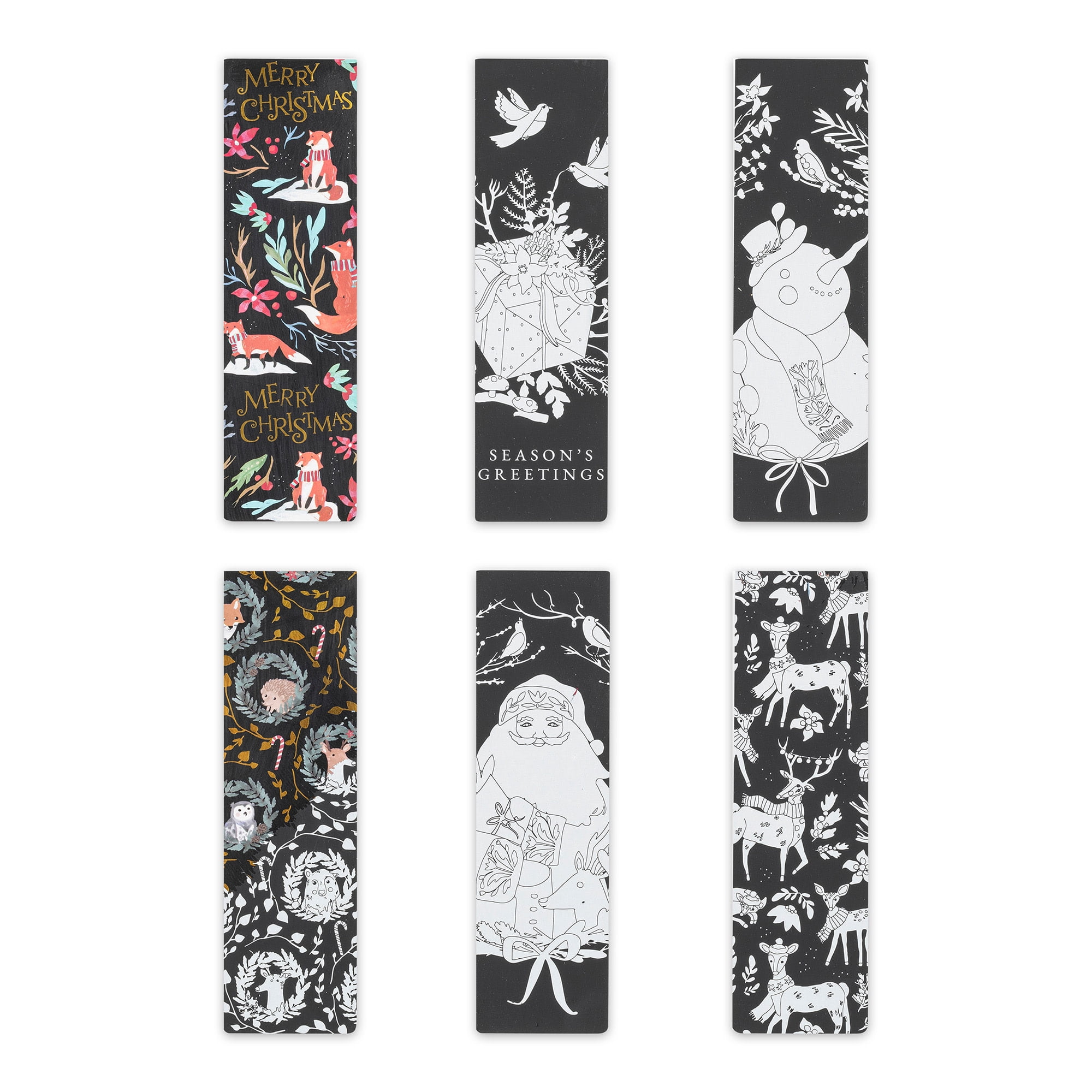 Brea Reese: Scratch Art Bookmark Kit - Woodland Holiday - 10 Bookmarks, Metallic Guided Art, Holiday-Themed, Family-Friendly, Calming Adult Craft Kit