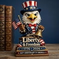 thumbnail image 3 of KRONDO 2Pcs 250th Anniversary Eagle Statue, Patriotic Freedom Figurine, 3.5" Tall Resin Uncle Sam Eagle Decor for Home Office, 3 of 10