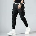 thumbnail image 4 of Cargo Pants for Men 2025 Casual Elastic Waist Drawstring Cargo Sweatpants Jogging Pants with Pockets Mens Trousers, 4 of 7