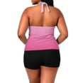 thumbnail image 6 of LEKWK Tankini Swimsuits for Women Gradient Halter Neck Tummy Control Soft Breathable Bathing Suits for Beach Vacation Holiday, 6 of 7