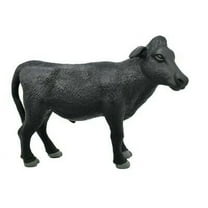 Cow Black Steer Realistic Small Toy Model Plastic Replica Barn Animal, Kids Educational Gift 6" MA02-B653