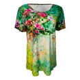 thumbnail image 4 of OKBOP Loose Fitting Tops For Women,All-Half Sleeve Printed T-Shirt Floral Painting Printed Women Blouse Orange Shirt, 4 of 4