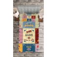 thumbnail image 3 of Ambesonne Saying Quilted Bedspread Set 2 Pcs, Positive Vibes Theme Words, Twin Size, Yellow and Pink, 3 of 3