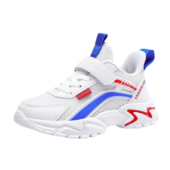 AUDeals Kids Boys Girls Basketball Shoes, Lightweight High Top Sport Sneakers with Breathable Mesh and Non-Slip Sole (Blue, 10.5-11 Years)