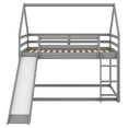 thumbnail image 2 of Aukfa Bunk Bed with Slide, Twin-over-Twin House Bed Frame for Kids - Gray, 2 of 8
