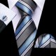 thumbnail image 3 of Conjunto de Corbata de Seda con Rayas Barry.Wang, 150 cm de Largo, 3 of 6