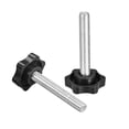 thumbnail image 3 of Uxcell M8 x 2.36''Plum Hex Shaped Clamping Screw Knob Male Thread Plastic Silver Tone 5pcs, 3 of 3