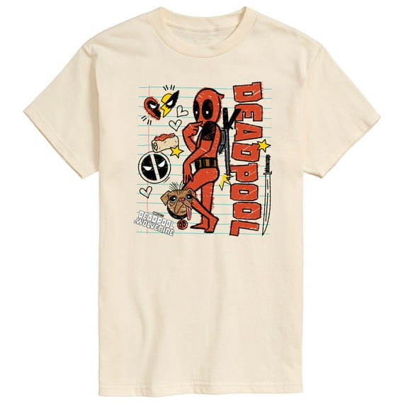 Marvel Deadpool & Wolverine - Notebook Doodles - Men's Short Sleeve Graphic T-Shirt