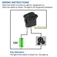 thumbnail image 2 of Interruptor balancín iluminado impermeable Kuymtek 12 V DC 20 A verde para barco coche 4 piezas, 2 of 4
