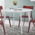 thumbnail image 5 of Roundhill Furniture Roma Contemporary White Round Dining Table, 5 of 7
