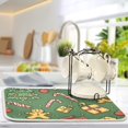 thumbnail image 5 of Yayeee Dish Drying Mat for Kitchen Counter 18"x24" Microfiber Absorbent Pad, Yellow Christmas Gingerbread, 5 of 7
