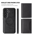 thumbnail image 6 of Wallet Case for Samsung Galaxy S25 Compatible with Mag-Safe for Men Women, Detachable Magnetic 2-in-1 PU Leather Wallet Phone Case Cover with Folio Card Slot Holder for Samsung Galaxy S25, Black, 6 of 8