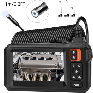 4.3 LCD Screen IP67 Waterproof Industrial Borescope Camera with Light 1080P HD Inspection Camera Snake Camera 6.6ft Borescope Camera Gadgets for Men