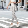 thumbnail image 3 of COEQINE Yoga Skirted Legging with Pockets for Women Gray Gradient Pattern Fashion Comfy Golf Pickleball Leggings Ruffle Pleated Tennis Skirts with Leggings, XL, 3 of 7