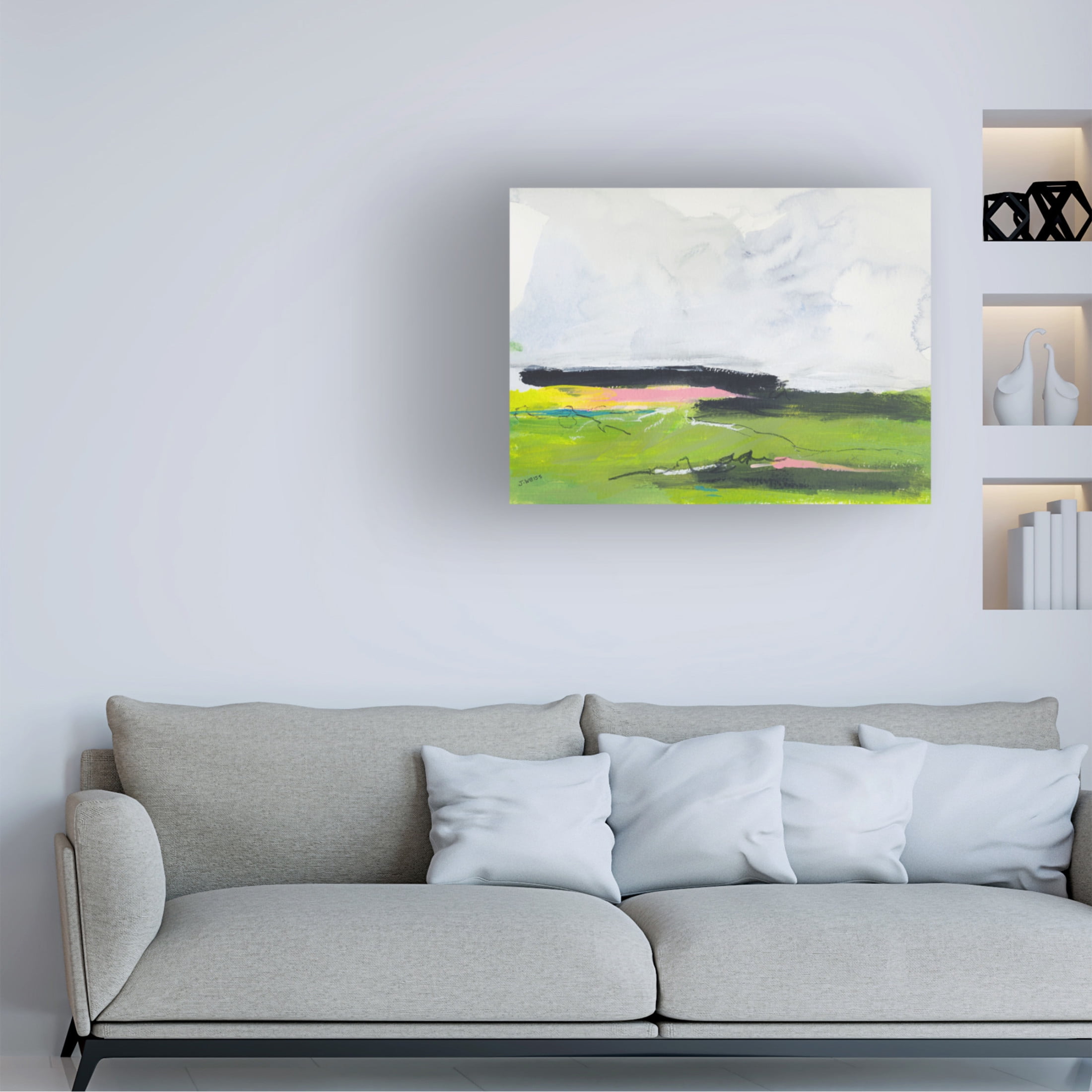 Canvas Wall Art - Jan Weiss 'Waiting For Spring 2' Wall Art for Living Room, Bedroom, or Office Décor by Trademark Fine Art - 19 x 14 Inches