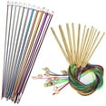 thumbnail image 1 of 23 Pieces Tunisian Crochet Hooks Set With Bead Carbonized Bamboo Hook, 1 of 4