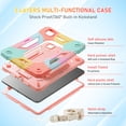 thumbnail image 2 of Rugged Case for Apple Pro 11 Inch 2024, Heavy Duty Shockproof Kickstand Handle Design with Shoulder Strap Kids Friendly Drop Protection Case for iPad Pro 11 M4 2024, Colorful Pink, 2 of 5