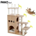 thumbnail image 2 of Fast Delivery Pet Cat Tree House Tower Condo Wood Cat Scratching Sisal-Covered Scratch Posts Pads with Play Ball for Cats Kitten ShopWise Round, 2 of 16