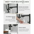 thumbnail image 4 of WOWOW Double-Handles Pull Down Sprayer Kitchen Faucet with Drinking Water for 1 or 3 Hole in Solid Brass in Brushed Nickel, 4 of 5