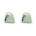 thumbnail image 1 of Bolso de hombro Minnieouse con cadena estilo chino Vintage con flores bordadas y flecos Verde 2piezas, 1 of 6