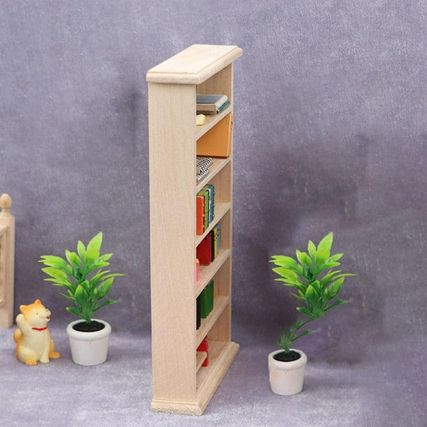 Handmade 1 12 Bookshelf Bookcase Shelf Cabinet with Mini Books