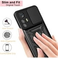 thumbnail image 3 of for Xiaomi Redmi Note 12S 4G Case with Slide Camera Cover for Men, Military Grade Drop Phone Cover Case with Rotate Ring Kickstand for Xiaomi Redmi Note 12S 4G SJ Black, 3 of 16