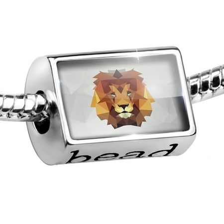 - Bead Low Poly zoo Animals Lion Charm Fits All European Bracelets