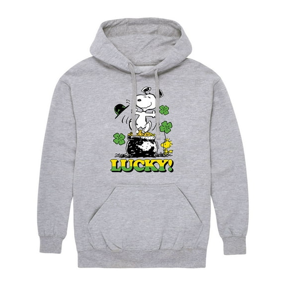 Peanuts - Snoopy's St. Patrick's Day - Men's Pullover Hooded Fleece Sweatshirt