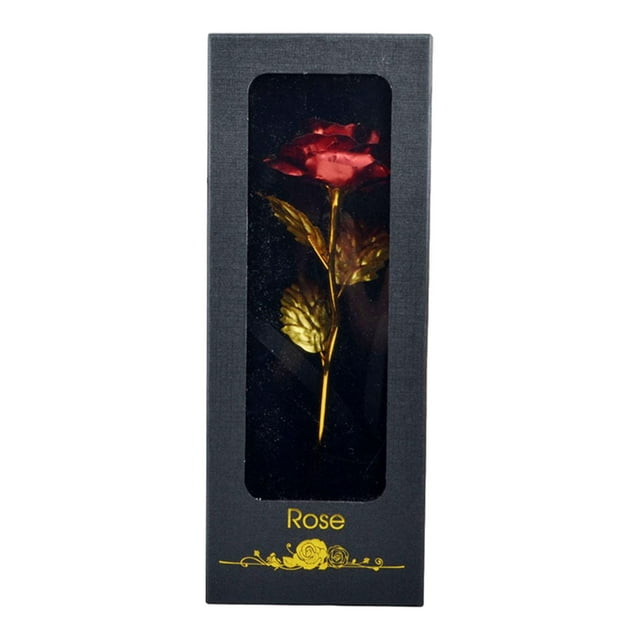 Langgg Lovely Valentines Rose Realistic Vivid Flower In Clear Window Box Romantic Gift Durable Engagement
