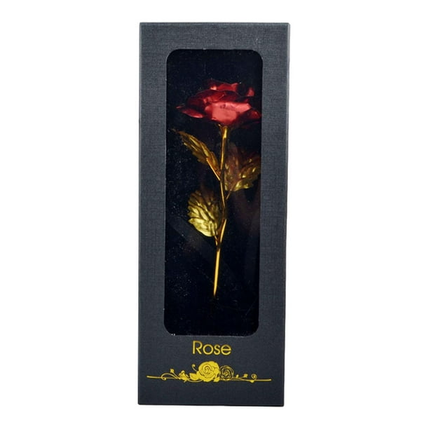 Rosa con ventana transparente, decoración de caja de regalo, decoraciones vívidas para el Día de San Valentín para cafetería, sala de estar, esposa, Rojo