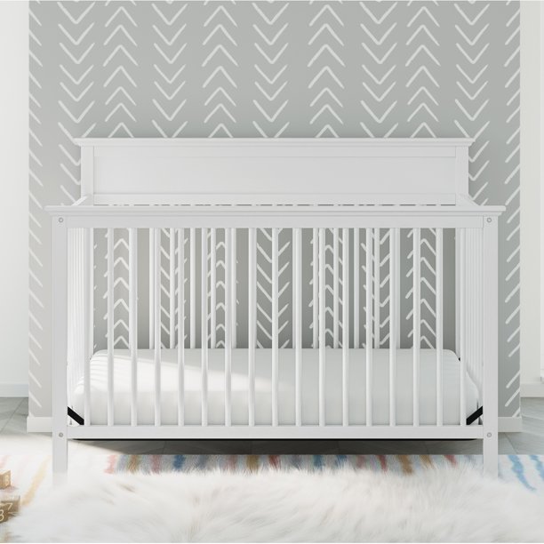 Storkcraft Horizon 5in1 Convertible Baby Crib, White, Greenguard Gold