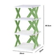 thumbnail image 6 of opvise Shoe Rack Easy Installation Free DIY Combination Stackable Save Space Hollow Out Store Shoes Great Load Bearing Widened Platform Shoe Organizer Household Stuffs Green Four Layer, 6 of 8