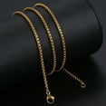 thumbnail image 6 of Unisex 2mm Thin Mens Womens Chain Round Box Link Stainless Steel Necklace 18-24inch, 6 of 7