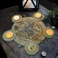 thumbnail image 2 of Bandeja Soporte 2 en 1 Bandejas Pentagram Wooden para Brujería Tarot Suministros Verde, 2 of 9