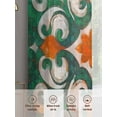 thumbnail image 6 of National Style Flowers Sheer Curtains for Living Room Bedroom, Light-filtering Sheer Curtain, Green Abstract Design Display Rod Pocket Voile Window Treatment Drapes, 52’’Wx72’’L, 2 Panels Set, 6 of 7
