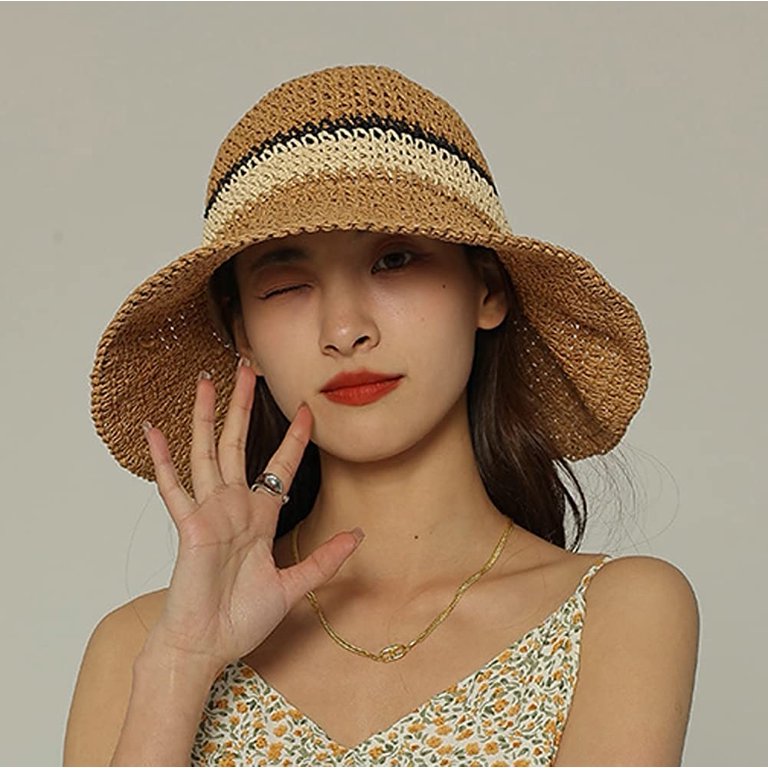 CoCopeaunts Sun Hat Bucket Hat for Women Straw Hat Wide Brim Beach Hats Sun  Protection Hat Sun Beach Travel Hiking Casual Hats