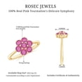 thumbnail image 5 of Rosec Jewels Nature Inspired Flower Cluster Ring, Pink Tourmaline Ring - AAA Quality, 10K Yellow Gold, US 3.00, 5 of 8