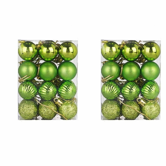 Leodye 2 Ensembles de 24 Mini Boules de Noël Incassables Décorations de Fête-1.1 Po