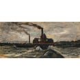 thumbnail image 2 of Charles François Daubigny 18x10 Black Ornate Wood Framed Double Matted Museum Art Print Titled - River Boat (C. 1860), 2 of 5